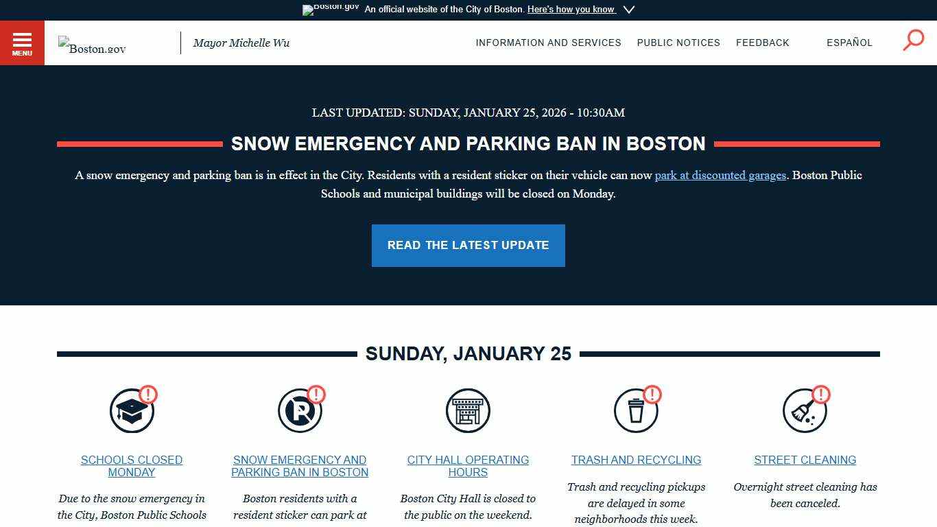 Homepage Boston.gov