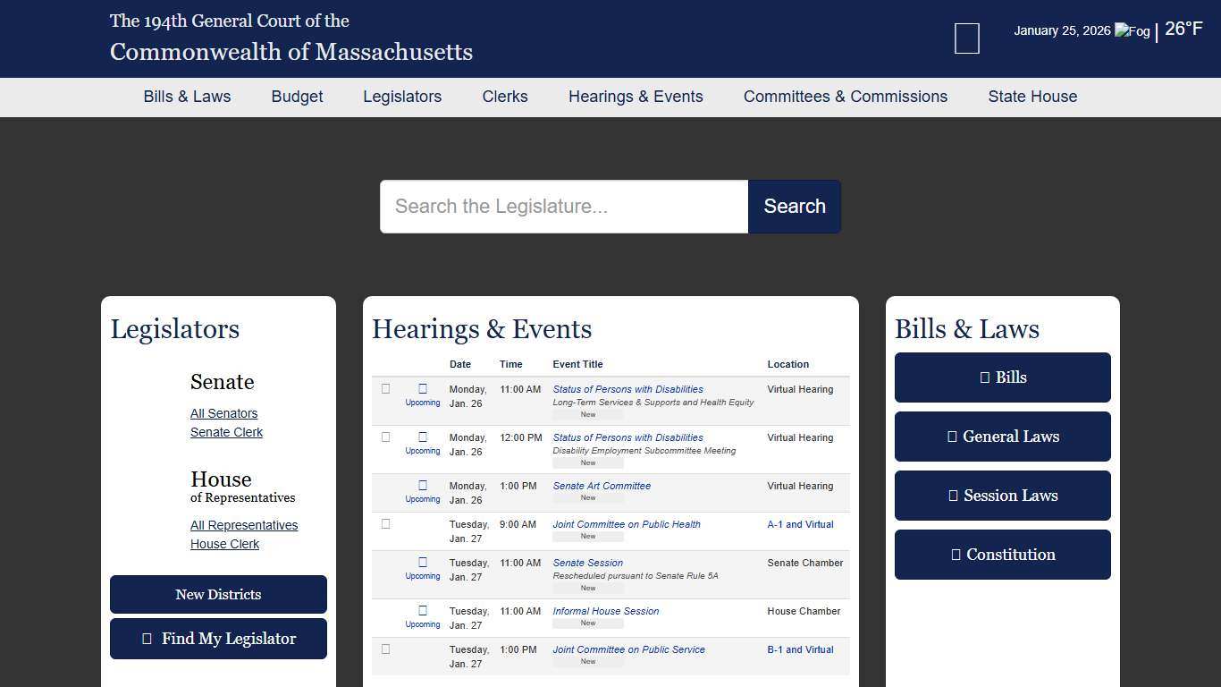 The 194th General Court of the Commonwealth of Massachusetts